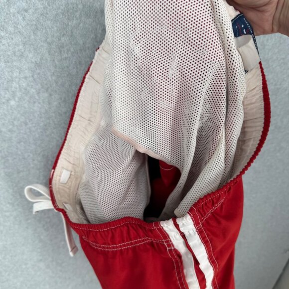 Abercrombie Fitch VTG Tugger Swim Trunks Shorts Size L Red White Baggy Cargo Y2K - Picture 9 of 14